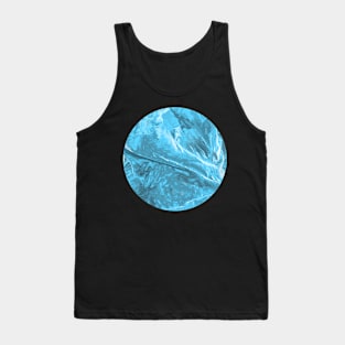 Creased mandala in blue fabric pattern with folds Tank Top